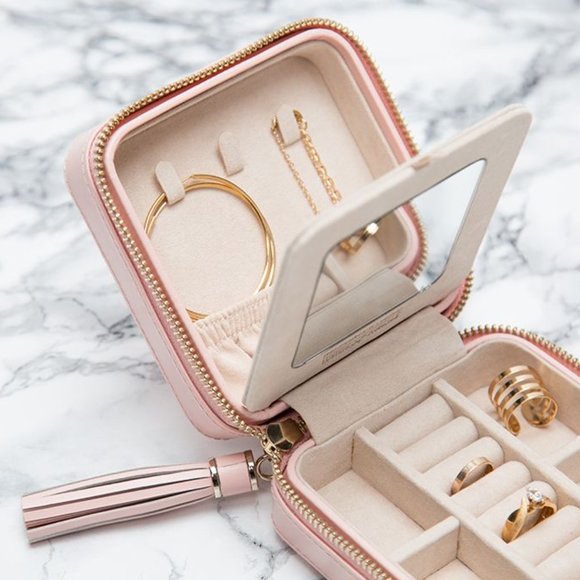 WOLF 1834 Caroline Zip Travel Case in Rose Quartz - Picture 3 of 10